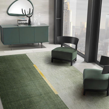 5' x 8' Rectangle Geomatric Contemporary Multipurpose Green Area Rug